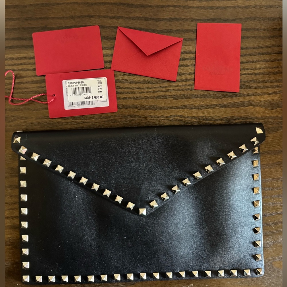 Valentino Studded Large Flat Envelope Clutch